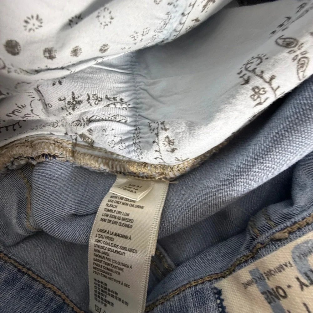 We The‎ Free Free People Just Float On Flare Jeans Light Wash Button Fly 31
